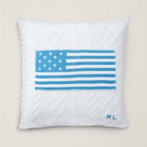 Ralph Lauren Cable-Knit Flag Throw Pillow